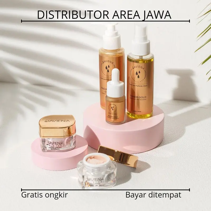 GOLD SERIES DAVIENA SKINCARE Semua Jenis Kulit Kulit sensitif Kontrol Minyak Facial Hitam Mencerahkan Wajah Memutihkan Komedo Mengencangkan Berjerawat Perawatan Kerutan 3