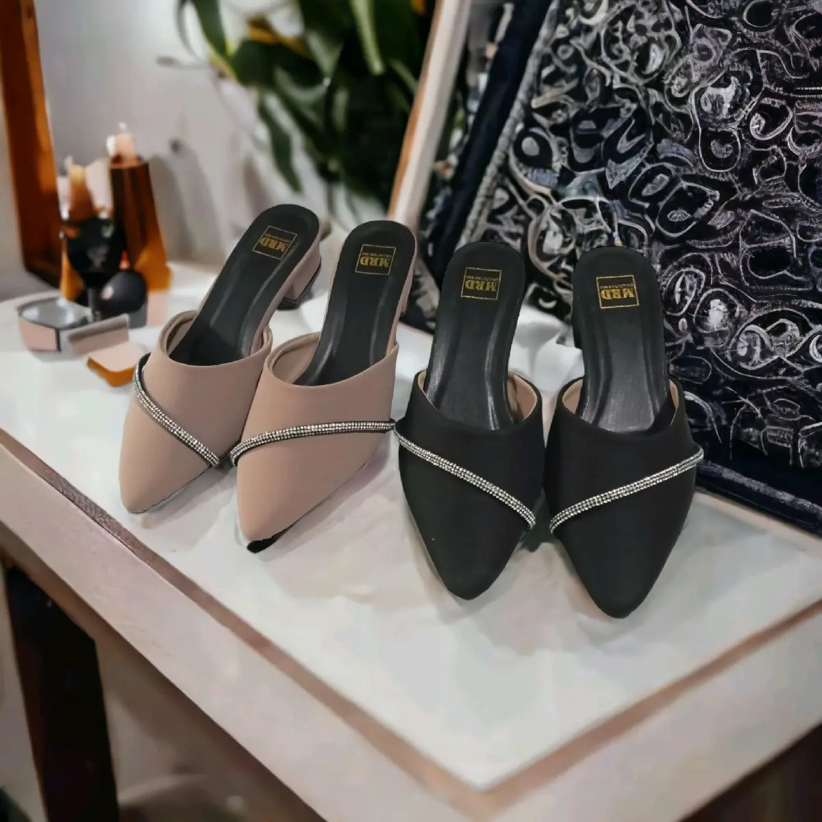 Mrd Sandal Bapau Hak Tahu 3cm Sandal Karet Shoes Wanita Sendal antiselip size 40 fleksibel tosca