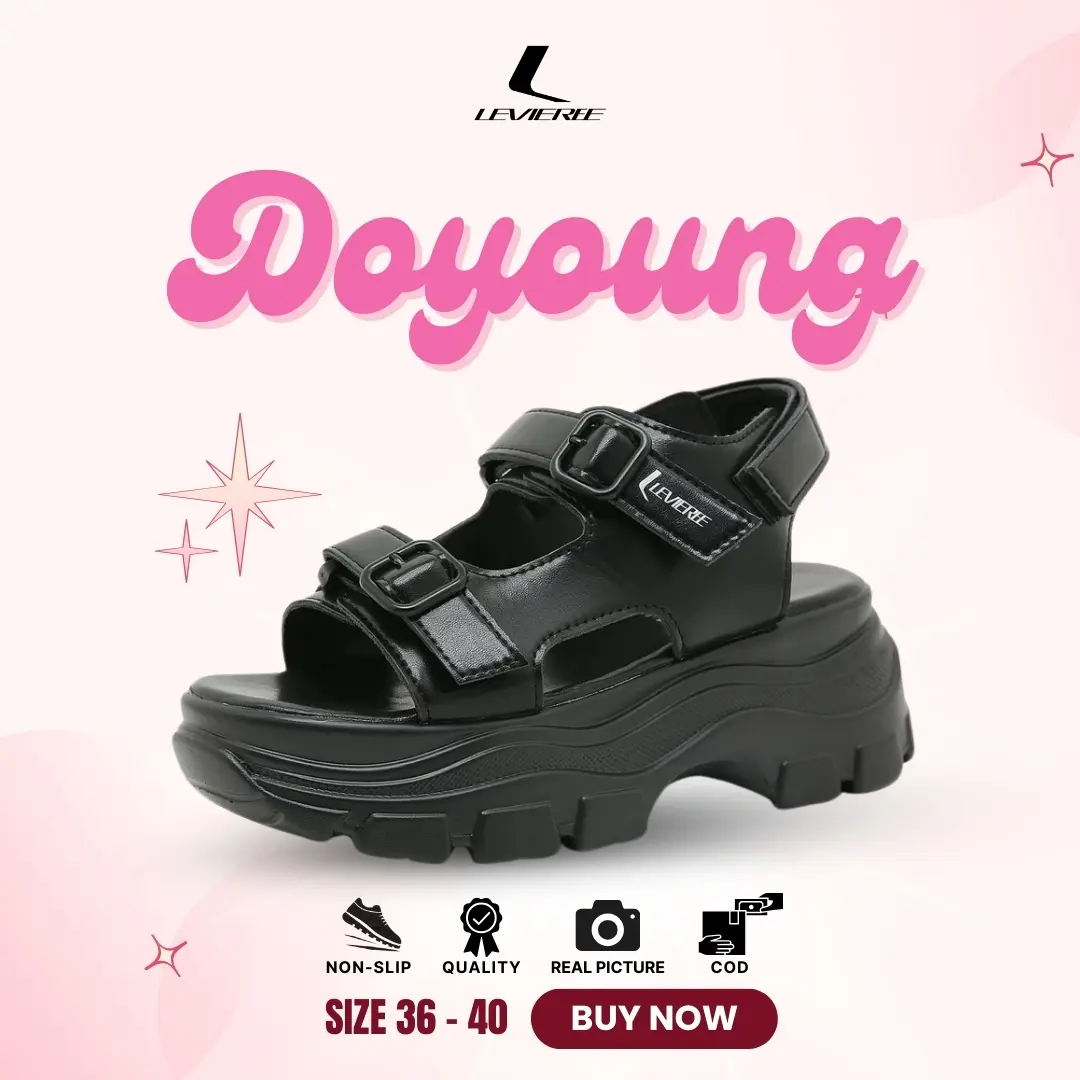 LVR Doyoung Sandal Wedges Platfrom Wanita Sandal Tali Wanita Korean Style  TG2020