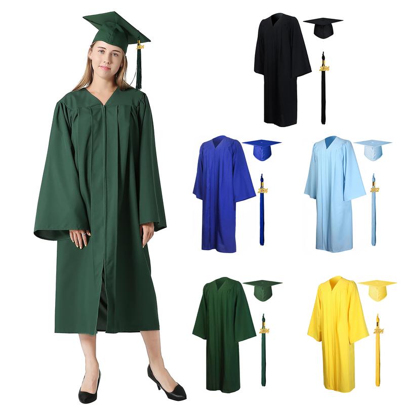 1 Set Unisex Graduation Robe Hat Set Front Zipper Loose Tassel - TikTok ...