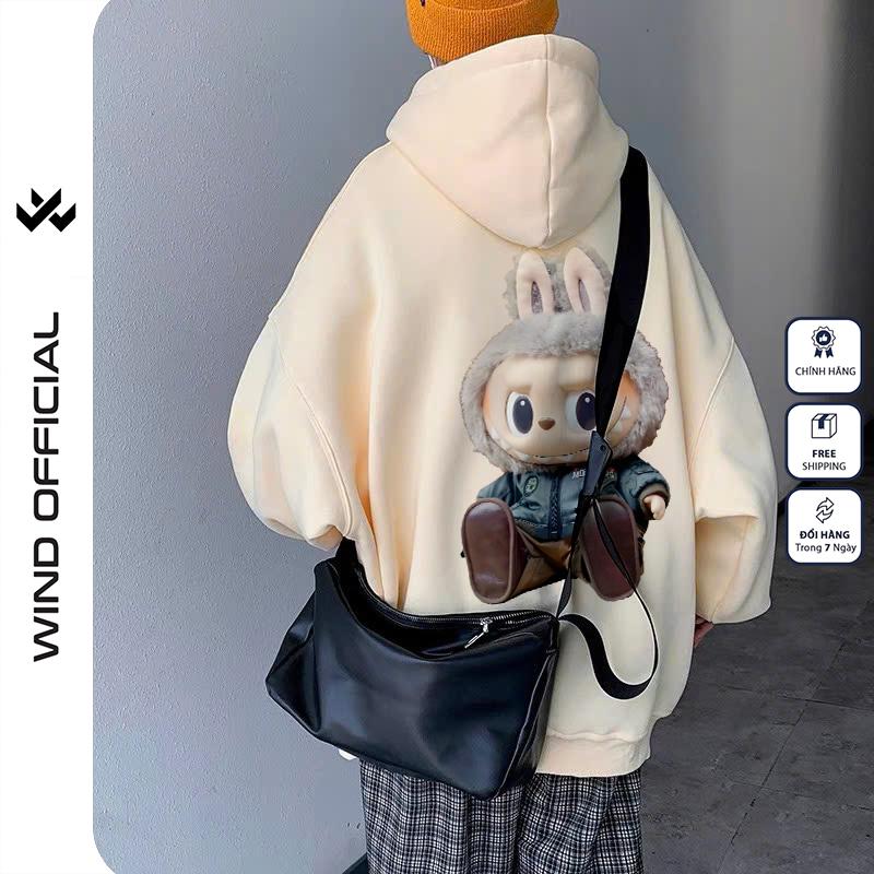 Áo hoodie unisex form rộng WIND Labubu JACKET áo khoác zip thời trang nam nữ nỉ bông dây kéo oversize Women Top