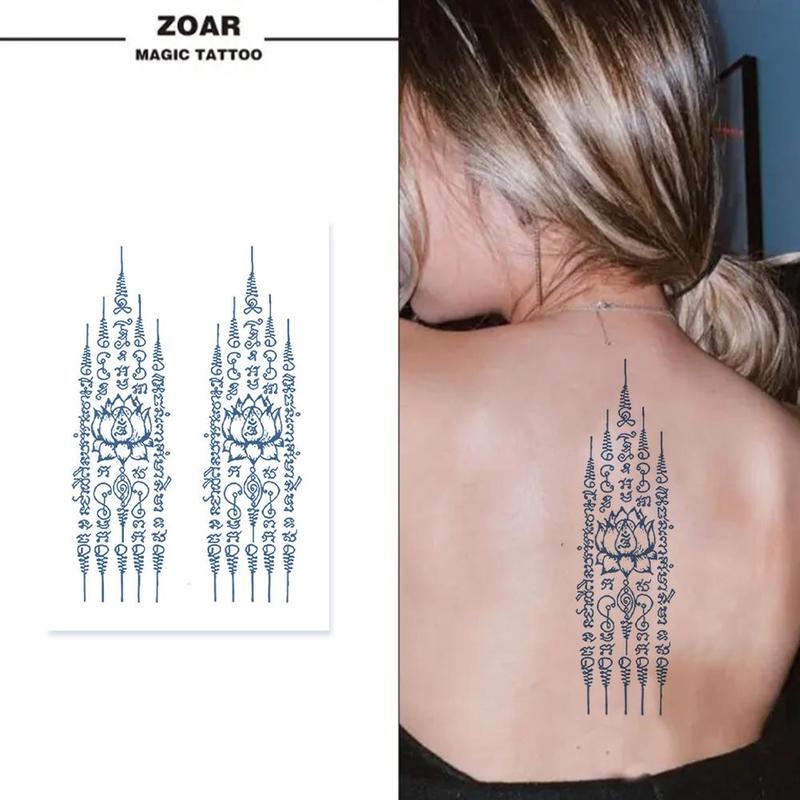 Product Introduction of SemiPermanent Thailand Tattoo Waterproof Spike Juice Herbal Stickers with Star Scripture Buddha B1Z5 45