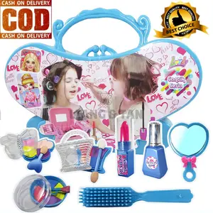 ( BISA COD ) PROMO Mainan Anak Perempuan Make Up Tas Kosmetik Lipstick Eye Shadow Makeup Set SNI