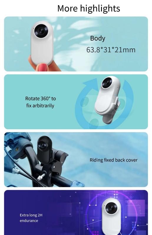 Product Introduction of Kamera Ibu Jari, HD Sukan, Gerakan 360 Darjah, Hiasan Kepala Kepala Sedut Magnetik, Motor Tetap, Anti-kejutan, Dashcam, Perakam Menunggang Usb 19