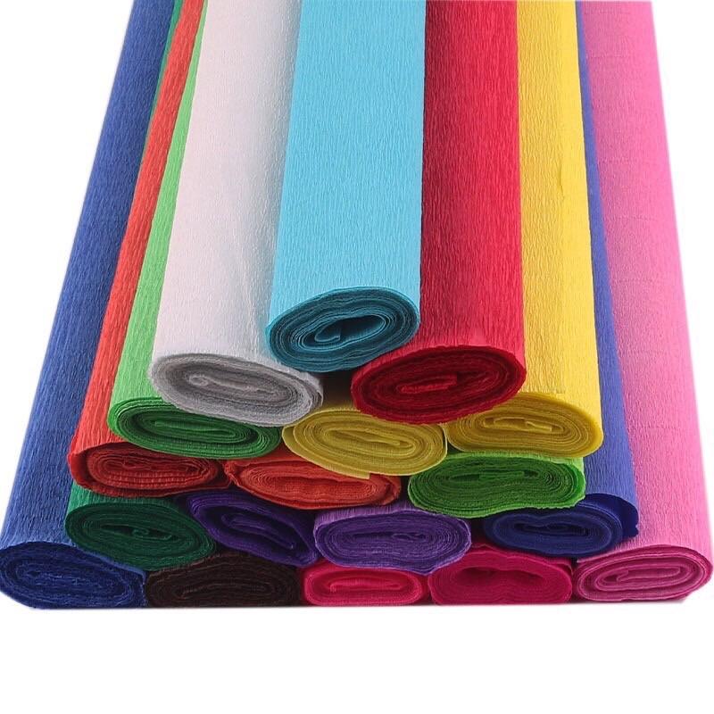 Giấy nhún giấy nhăn làm hoa thủ công 2,5mx50cm