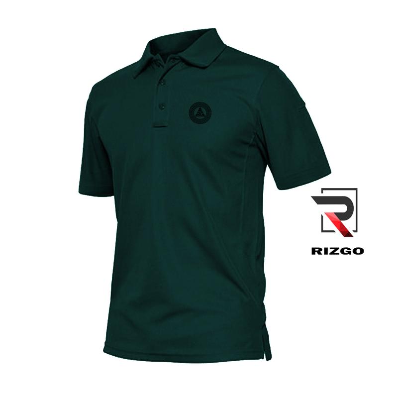 Rizgo - Kerah Polo Rizgo New Hitam Shirt polos Terkeren Premium Quality Katun Wanita Pria Unisex Silver Tebal Kaos Baju Distro Gold 5
