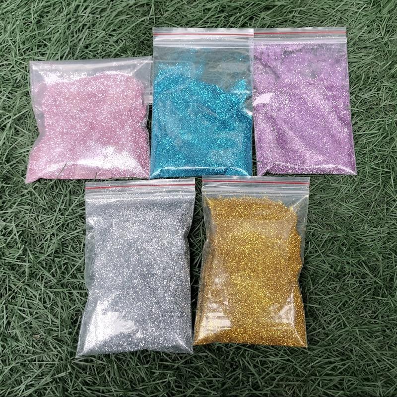 Bột kim tuyến nhũ mịn dùng rắc bóng trong suốt, rắc chữ, hoa làm đồ han made - Túi nhỏ đa màu sắc