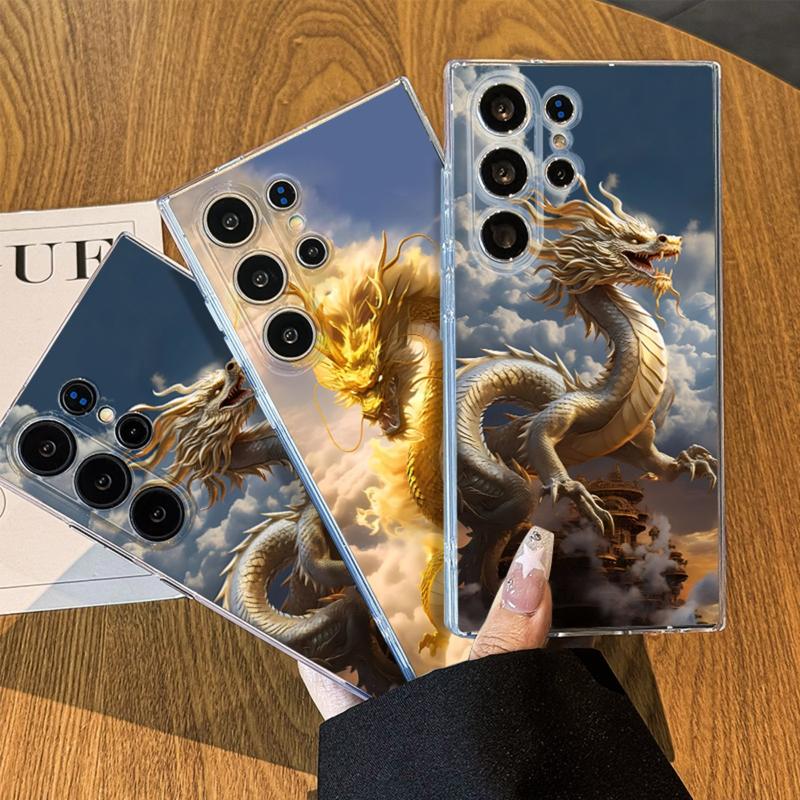 Ốp Điện Thoại Nam Họa Tiết Totem Rồng Cho Samsung Galaxy S24 Ultra S24 + S24 S23 Ultra S23 + S23 S22 + S21Ultra Note20 Ultra A72 A52 A42 A32 Ốp Phụ Kiện Mềm Bảo Vệ Ốp Lưng Chống Sốc Ốp Ngầu