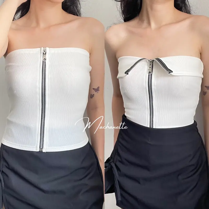 Noni Top | Atasan Tube Top Kemben Rib Knit Premium Wanita Big Size 1