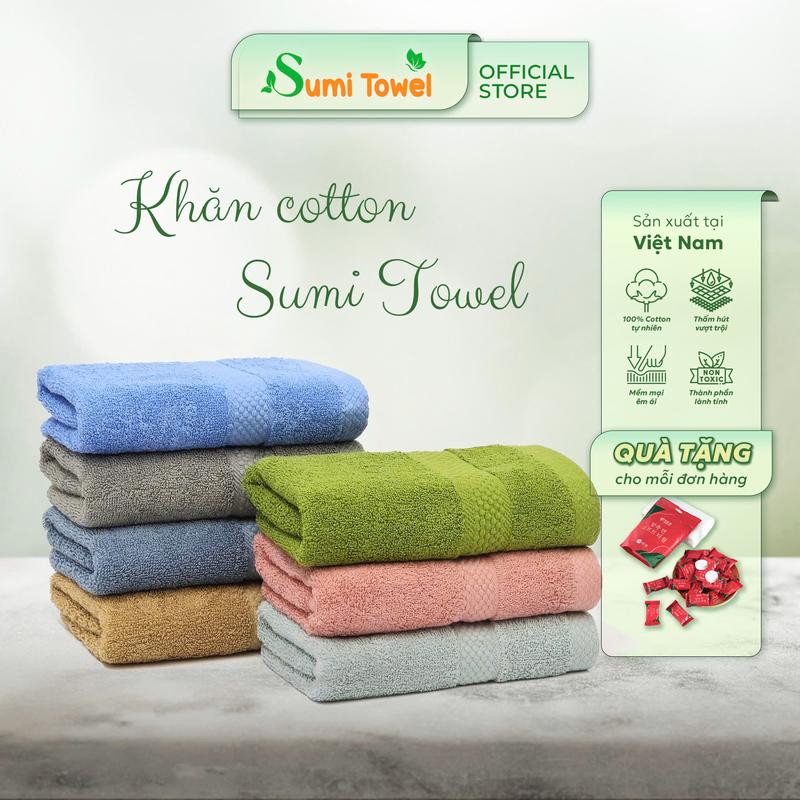  Khăn tắm khăn mặt khăn gội Cotton tự nhiên SumiTowel Cotton Tự Nhiên xuất khẩu châu âu sử dụng cho khách sạn 