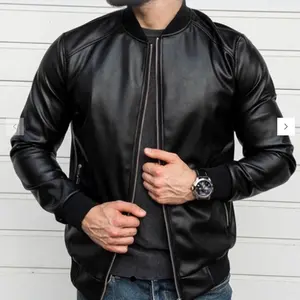 JAKET KULIT PRIA tebal  waterproof  keren  hitam  cowok  zipper  distro Unisex