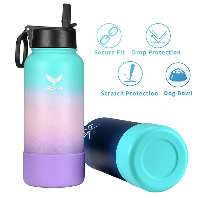 1PC Anti-Slip Bottle Silicone Boot Sleeve Bottom Sleeve Cover For 32&40oz Wide Mouth Water Bottle For Outdoor Camping Hiking #440454 8