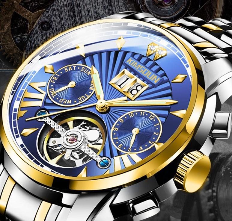 Đồng hồ cơ nam chính hãng automatic tự động lộ máy cực đẹp sang trọng KIMSDUN K-1899A