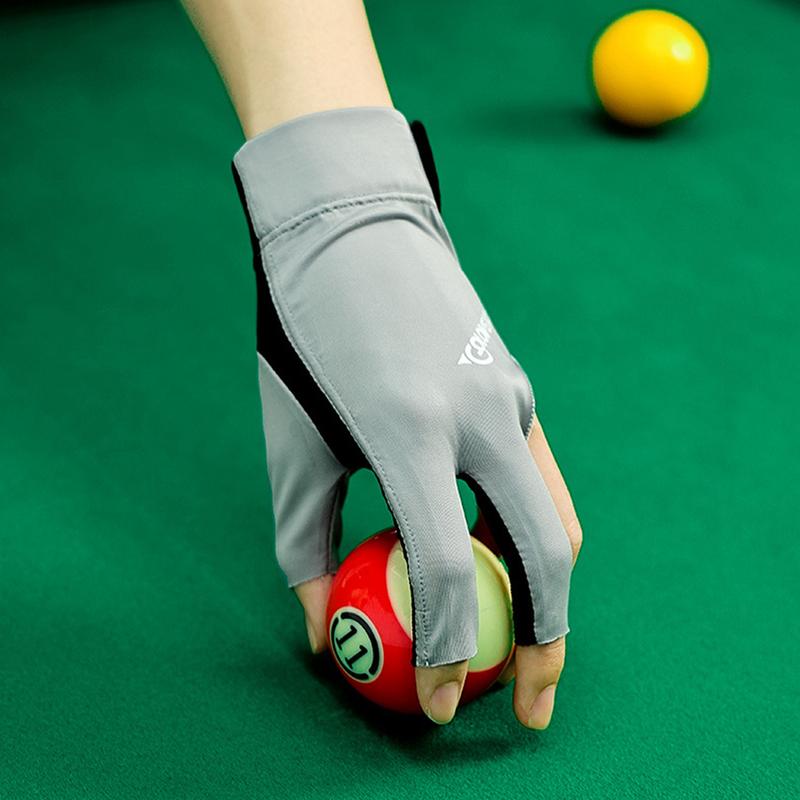 Product Introduction of Open Finger Billiard Gloves Breathable Polyester Snooker Sport Glove Adjustable Sticker Smooth Soft Lightweight Amateur Training 30