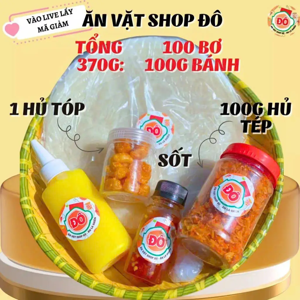 Bánh Tráng Phơi Sương Muối Tép Hành phi - ăn vặt shop đô