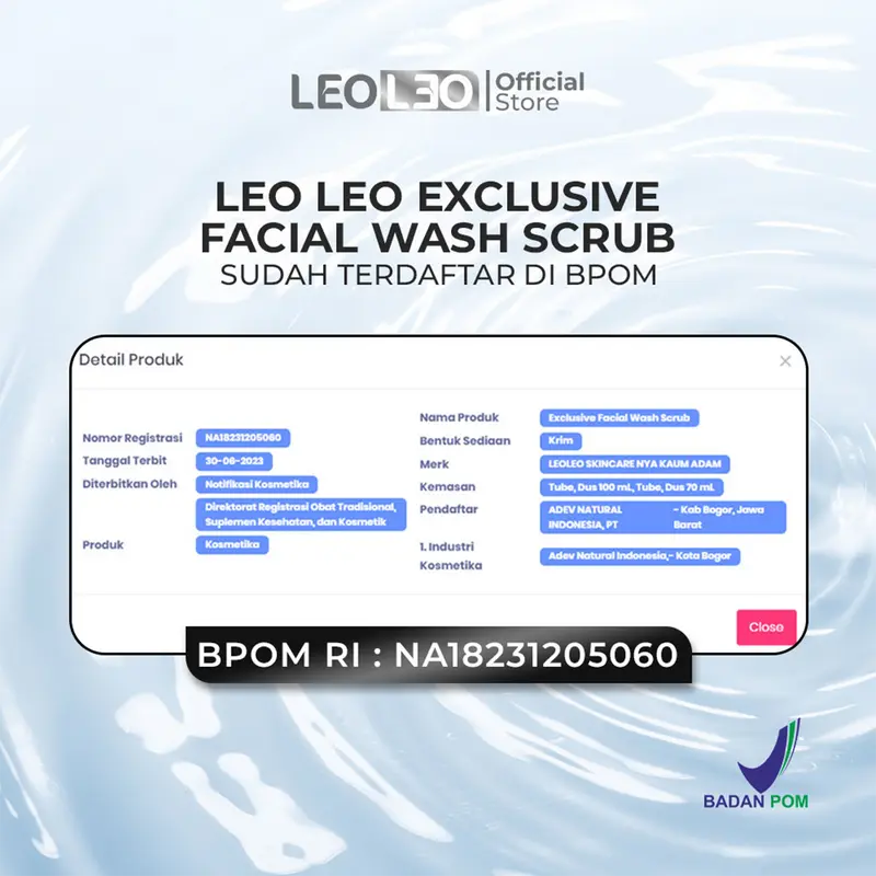 LEOLEO Paket Basic Combo Exclusive Facial Wash Scrub Whith DNA Salmon & Exclusive Whitening Face Serum 4