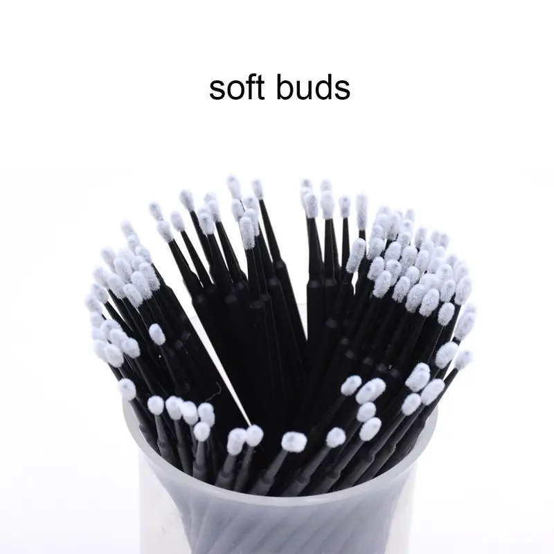 Disposable Micro Swabs, 100pcs Mascara Wands Applicators, Lip Wands, Eyelash Extension Brush Eyeliner Brush Cosmetic Tools, Clean 3