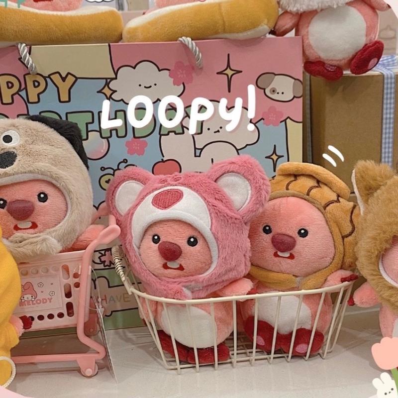  Móc Khoá Hoạt Hình Hải Ly Loopy Đội Mũ Cá Mũ Heo Mũ Gấu Dâu Siêu Dễ Thương Siêu Cute Phô Mai Que Móc Chìa Khoá Móc Khóa 