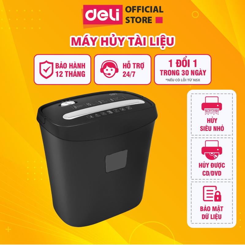  Máy hủy tài liệu Deli cao cấp máy hủy giấy tờ card cD cho doanh nghiệp văn phòng nhà trường bảo mật Thông Tin Dữ Liệu 