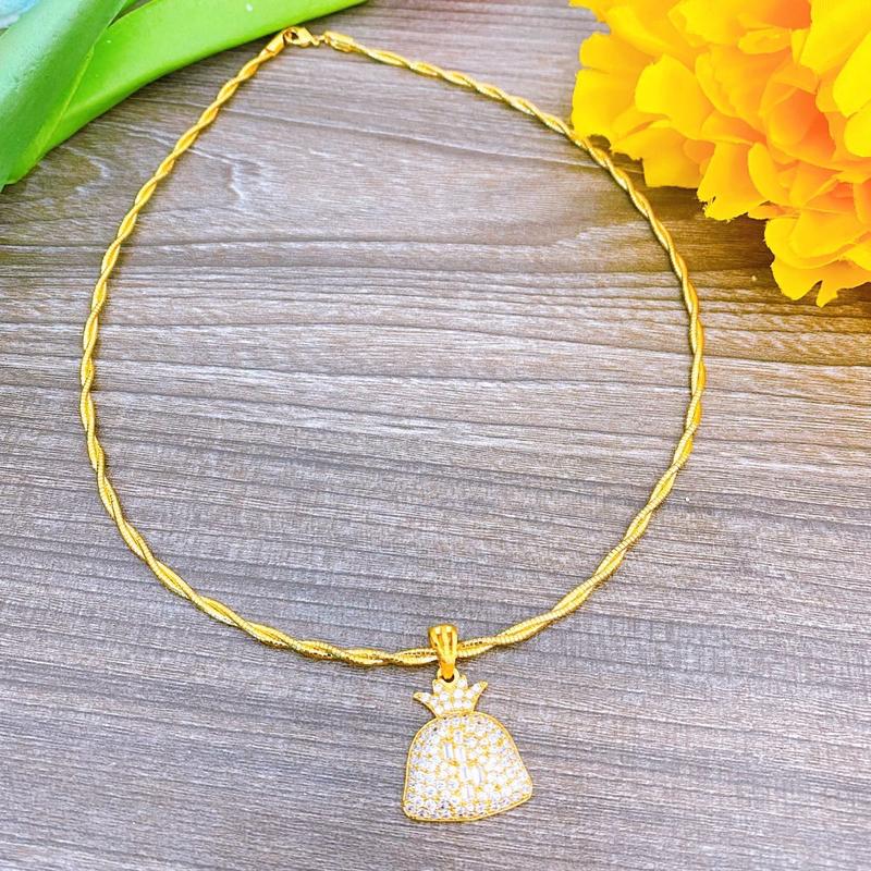 Kiềng dẻo kèm mặt cao cấp Women Dây Chuyền Trang Sức 9
