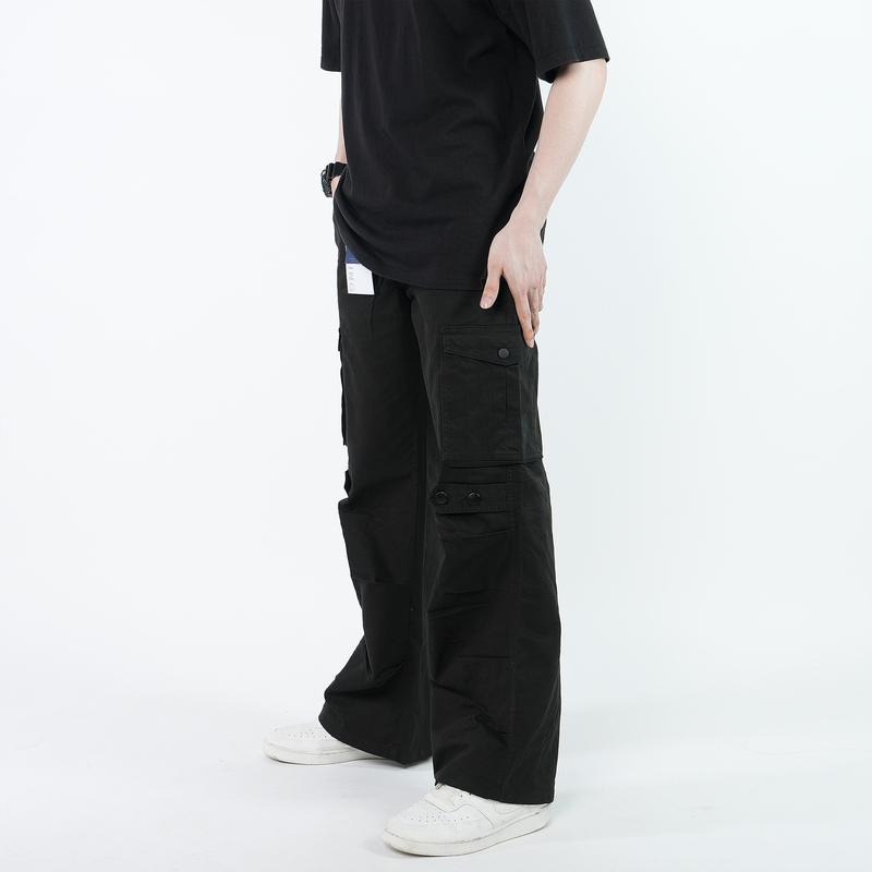 Quần cargo nam túi hộp ống rộng KQSTYLING vải kaki 100% cotton cargo pants form rộng WIDE - ĐEN 2
