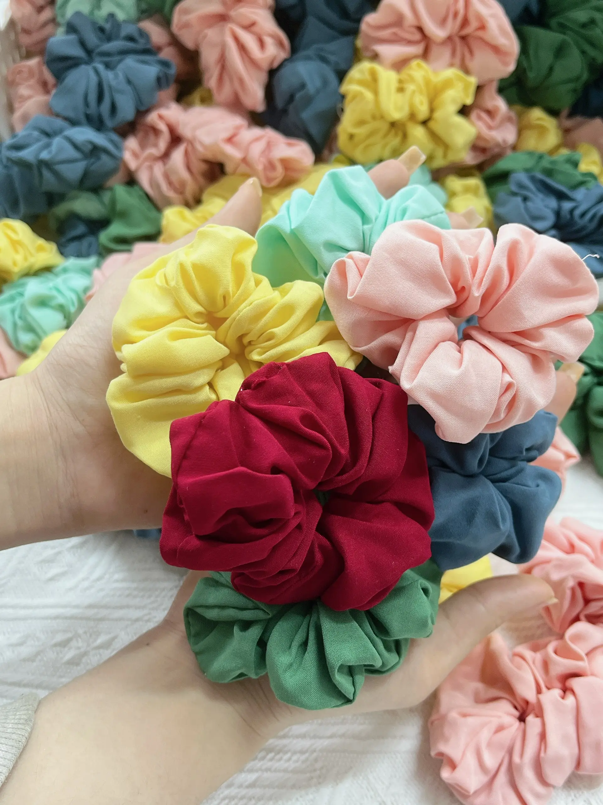Vòng Tóc - Buộc Tóc Vải, Dây Buộc Tóc Đơn Giản, Họa Tiết Siêu Cưng Hoa Women Thun Chun Scrunchies