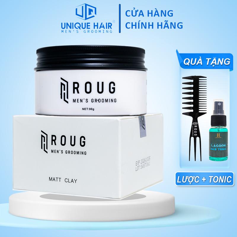 ROUG l Gôm & Sáp vuốt tóc Roug Matt Clay, Matte Clay 90g - Chính Hãng Singapo - new 2025 + Quà Tặng 2