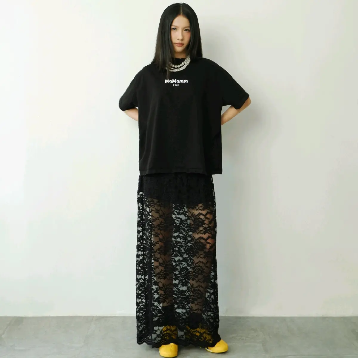 OLALASTUDIO Chân váy ren dáng dài - LACE LONG SKIRT
