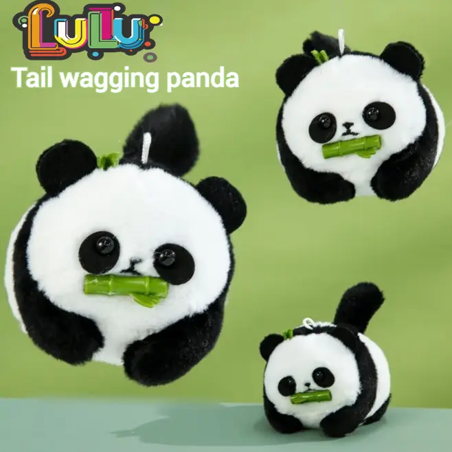 Mainan Serut Mewah Ekor Menggoyang Kabel Panda, Patung Mainan, Loket Anak Patung, Gancu Kunci Loceng, Sesuai sebagai Hadiah Hari Jadi Pasangan, Pelbagai Gaya Tersedia