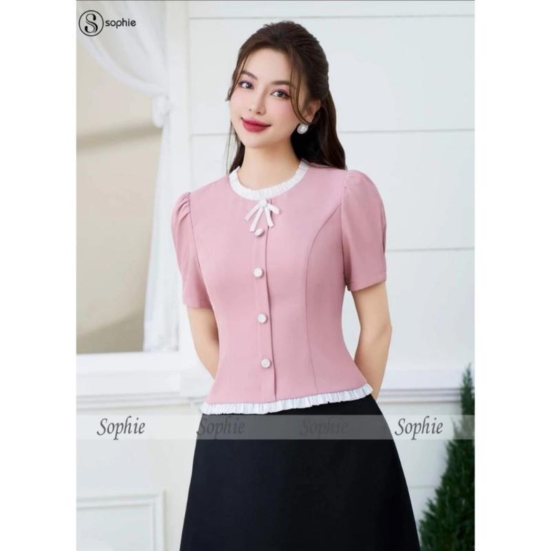 ÁO KIỂU DÚN VIỀN TRẮNG TAY PHÔNGF TRẺ TRUNG ĐỦ SIZE S ĐẾN 5XL 1