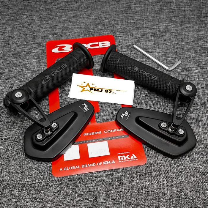 PAKET 2IN1 HANDGRIP RCB HG55 + SPION JALU OVAL COCOK UNTUK SEMUA MOTOR - GRIP RCB+SPION OVAL 3
