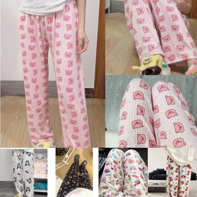 Quần DÀI hình dễ thương / quần hoạt hình / quần ngủ Haiphuc Nữ Women Nhung Áo