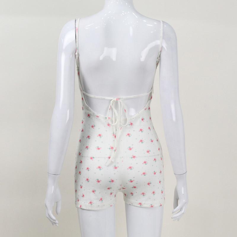 Product Introduction of Áo Jumpsuit Quần Hoa Cho Nữ, Thiết Kế Hở Lưng, Không Tay, Buộc Dây, Thích Hợp Cho Mùa Hè, Áo Liền Quần, Trang Phục Đi Club 39