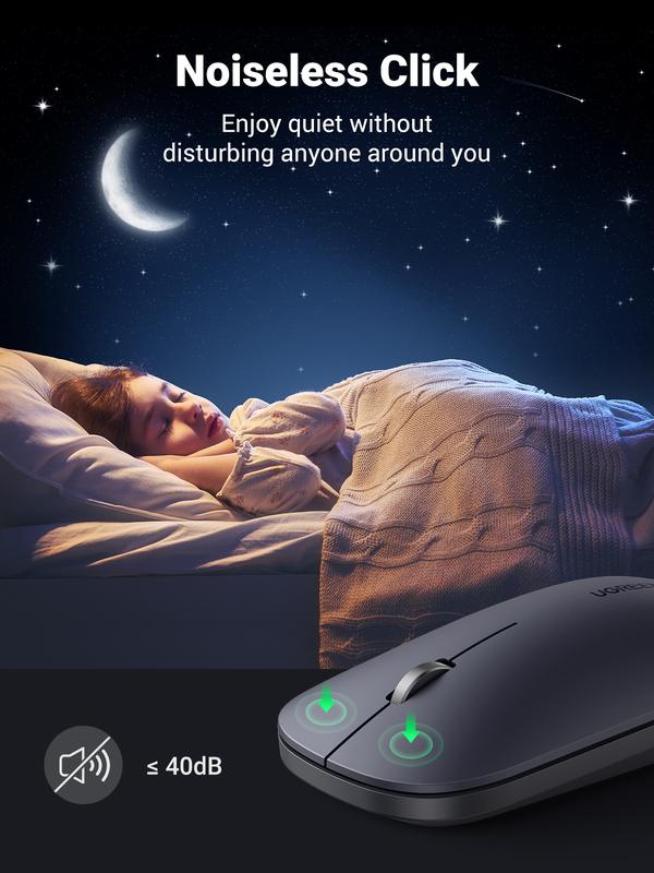 Mouse Wireless Bluetooth UGREEN 2.4GHz Silent Klik 5Level 1000-4000DPI 4