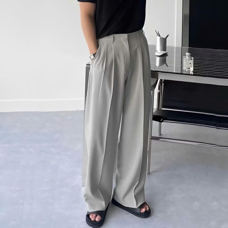 Quần dài nam cao cấp ống rộng suông NINEX Quần âu thiết kế cạp cao xếp li lịch lãm trẻ trung Pants Menswear Nam Ong Đen