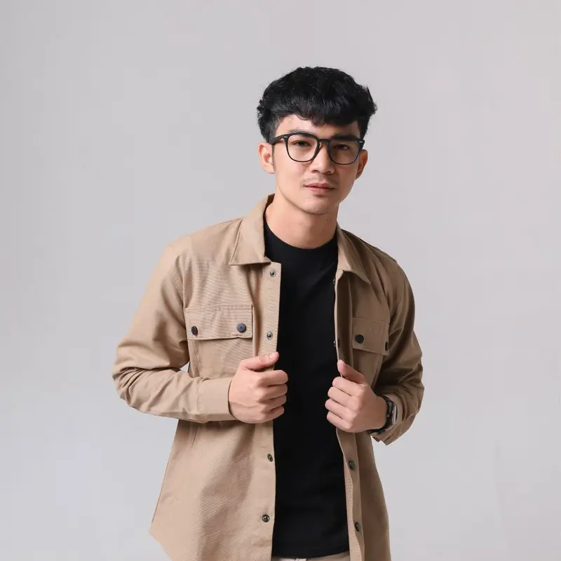 Jaket Semi parka Pria Wanita Kancing Hitam Bahan Canvas Parka Full Size Casual Keren Formal Distro 2