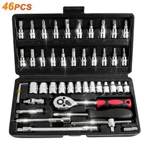 Set Kunci Socket Wrench 46 Pcs Kombinasi Peralatan Reparasi Motor - G10028