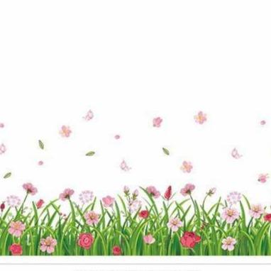 Juragan Wall Sticker Grass Pink Flowers Rumput Bunga Stiker Dinding LDR 7189 Wallsticker 1