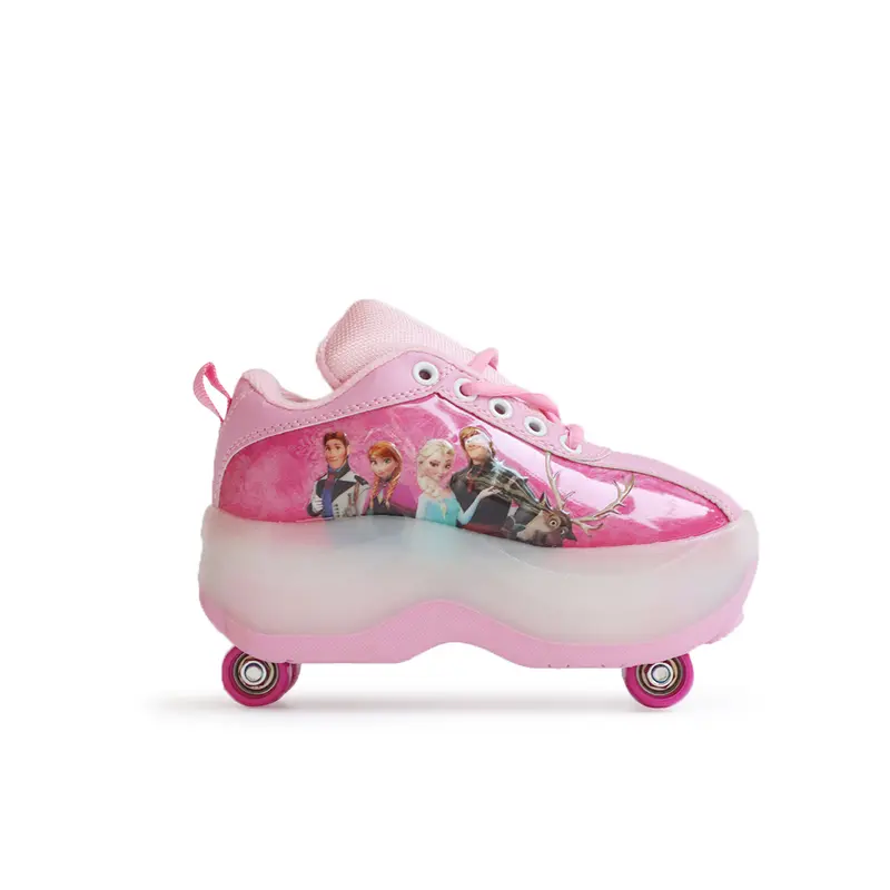 Sepatu Roda Anak Karakter Frozen Pink 4