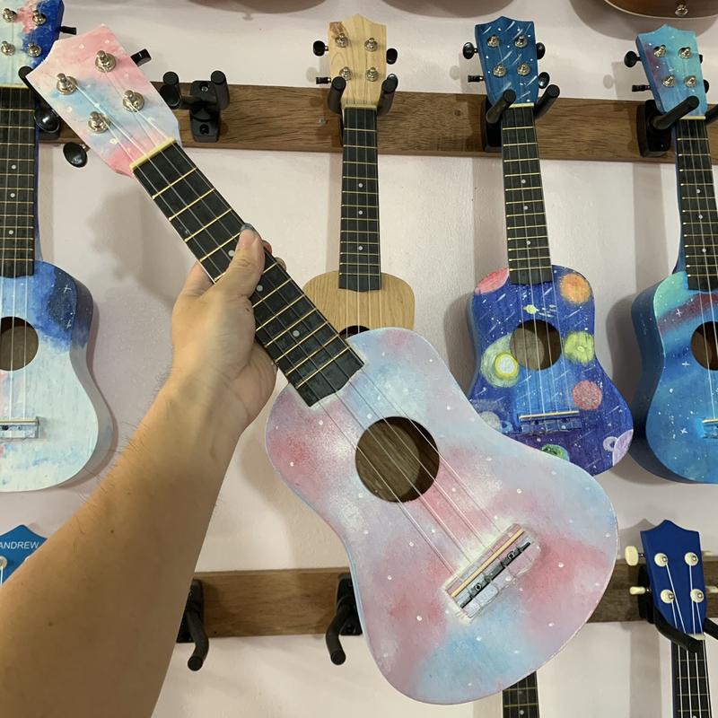 ĐÀN UKULELE GALAXY HỒNG XANH Đồ Chơi Guitar