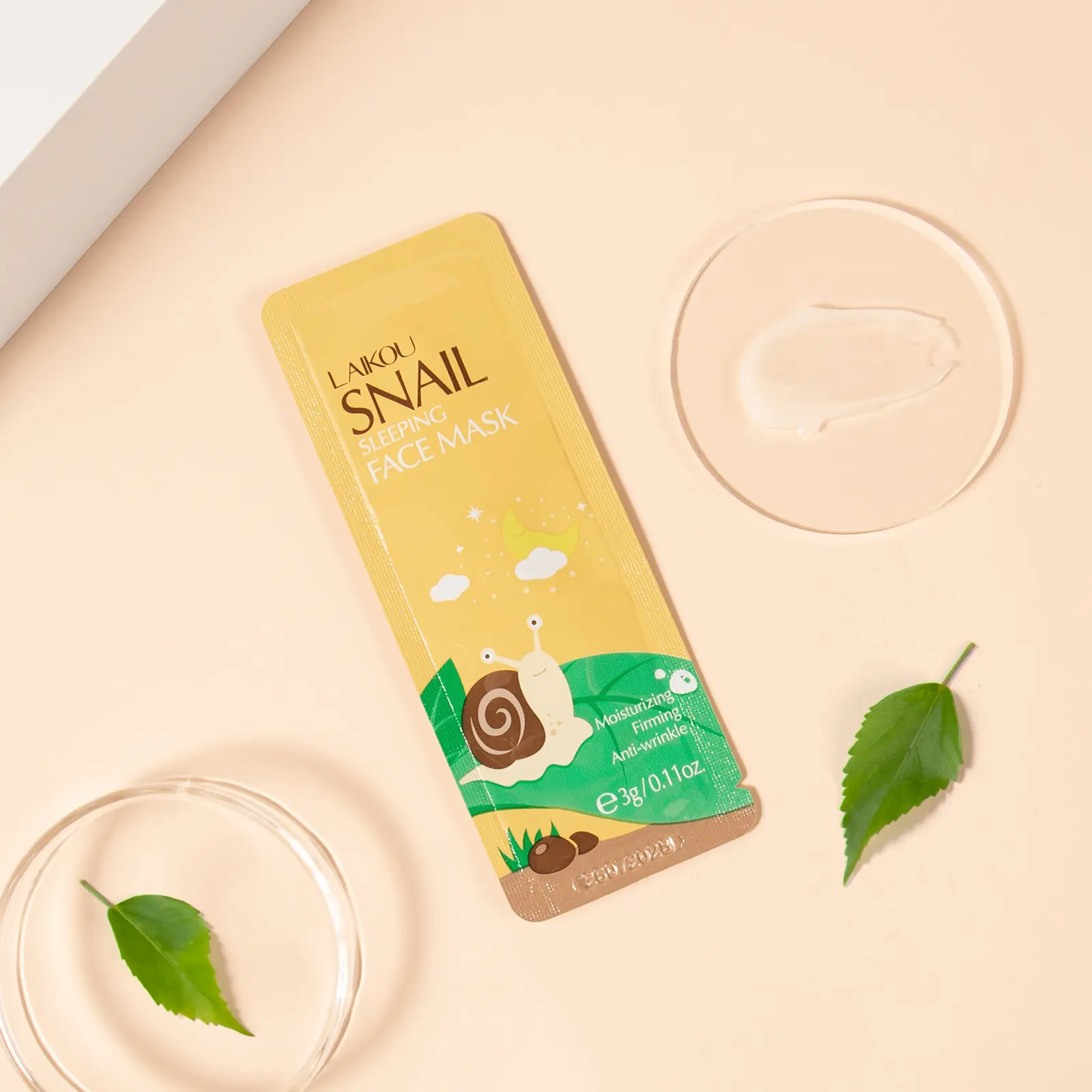 #Cosmetics、#Makeup、#NewReleaseLAIKOU Snail Sleeping Mask Bagged No Rinse 3g English Packaging Facial Moisturizing Hydrating Cross-border#TikTokMakeupTrends、#InstaMakeup