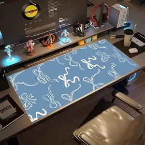 Mouspad Gaming Besar polos xxl aesthetic panjang gaming anti slip karet keyboard panjang lucu karakter hemmed licin deskmat laptop large unik elegan nyaman