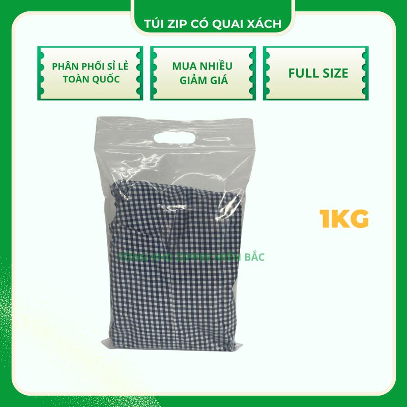 1KG Túi zip có quai xách đựng thực phẩm, quần áo, giày dép