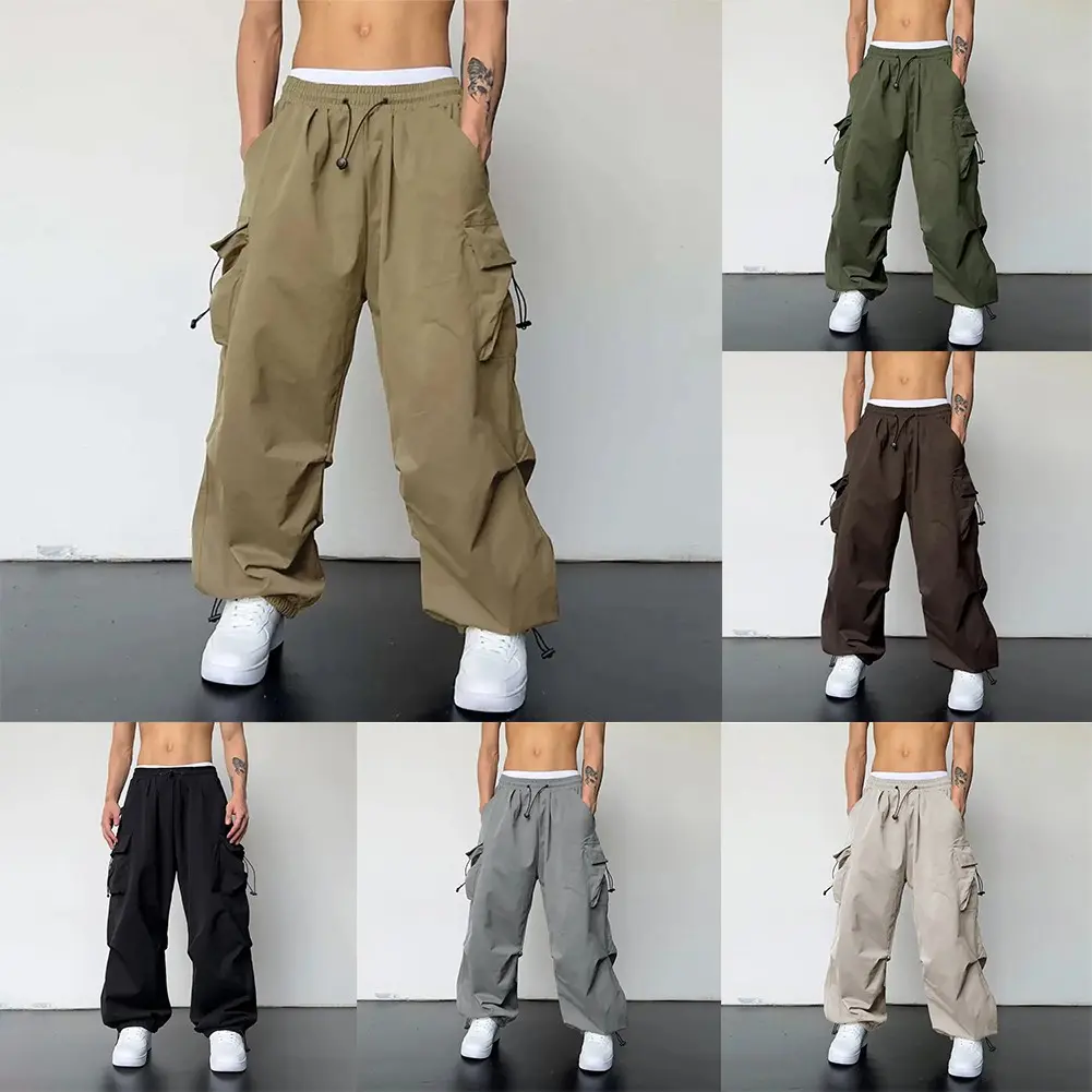Men Streetwear Vintage Y2k Hip Hop Wide Leg Pants Jogger Baggy Casual Sweatpants [FGDH Fast Ship]