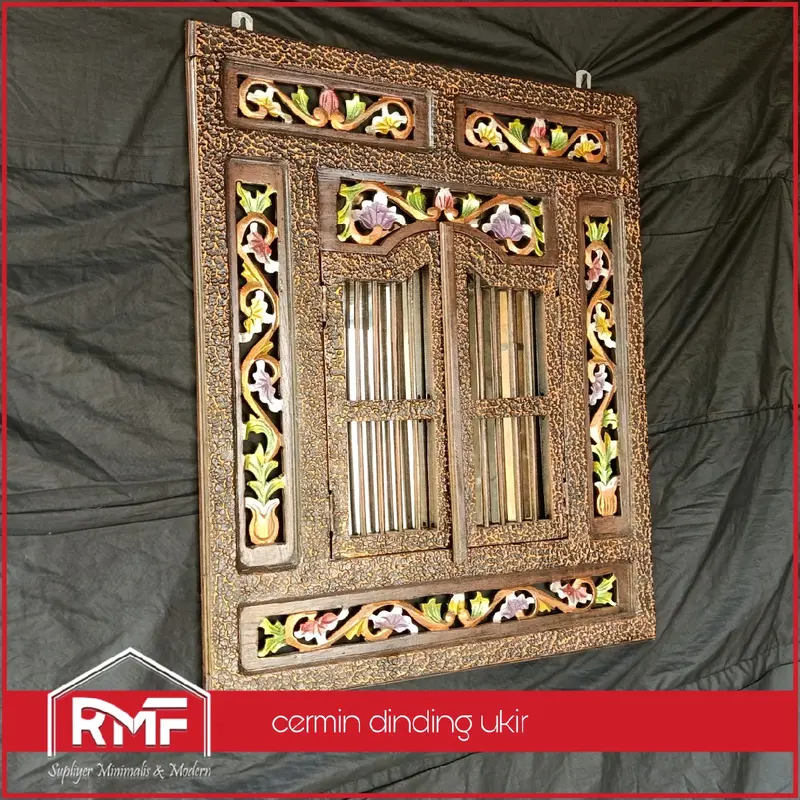Cermin Ukir Jawa Kayu Jati Jepara Cermin Krepyak Jati Ukir Jawa 4