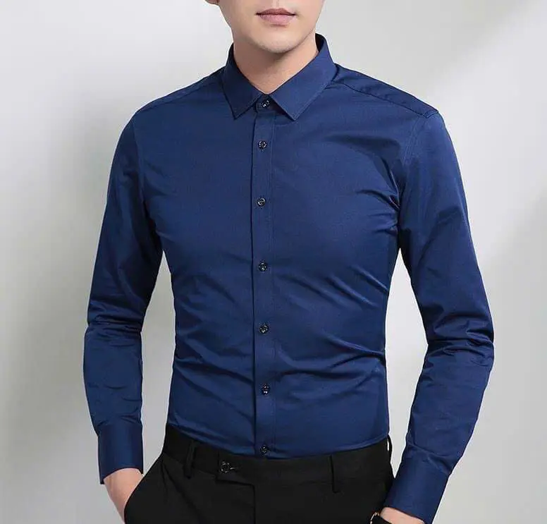 Áo Sơ Mi Dài Tay Lụa Thái Cao Cấp form Slim Fit Co Giãn Nhẹ