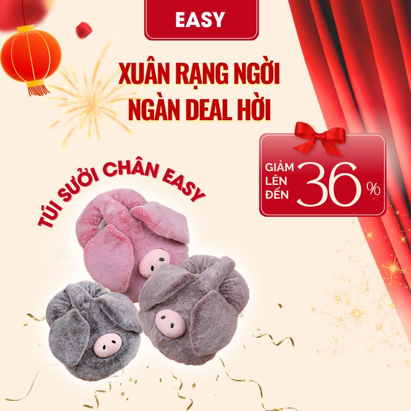 Túi Sưởi Ấm Ủ Chân Easy Cắm Điện Cao Cấp - Siêu Ấm, Siêu An Toàn, Chất Liệu Vải Nhung Siêu Mềm.