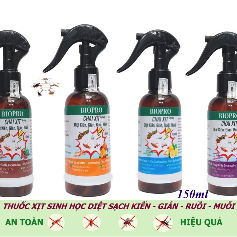Chai dạng xịt 150ml. Thuốc Diệt kiến Diệt gián Diệt ruồi Diệt muỗi Sinh học Biopro an toàn hiệu quả Nhiều hương lựa chọn