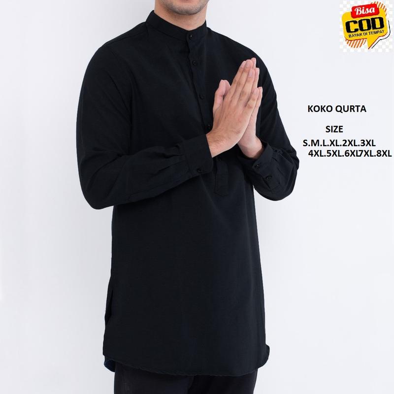 Baju Koko Pakistan Modis Kurta Pria Gamis Katun lengan panjang termurah 2024 Kantong Muslim 0