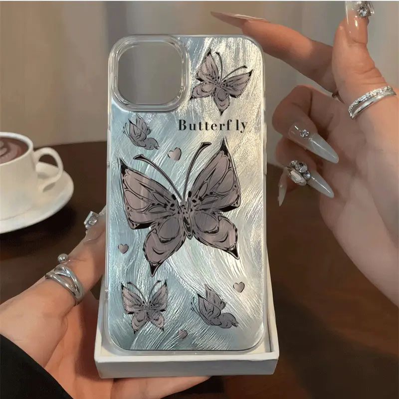 Stained Fluttering Butterfly Casing hp Samsung A16 A06 A55 A35 A54 A05S A05 A15 A14 A13 A52 A04S A03S A02S A04E A03 A10 A10S A11 A12 A20 A30 A20S M11 M12 M13 M23 Laser Case 7